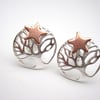 Morning Star Silver Tree of Life Earrings, Stud, Posts, Stars, Trees, Copper