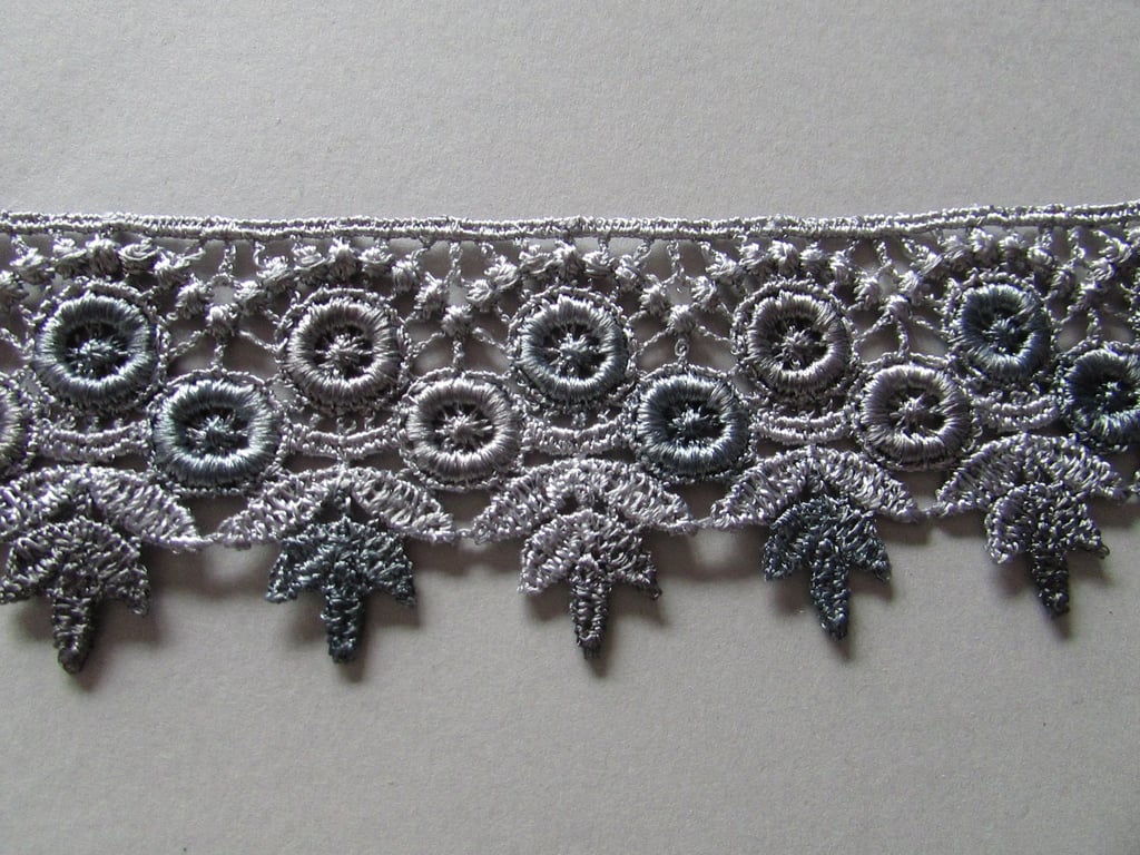 Grey Ombre Venise Guipure Lace sold by the metre
