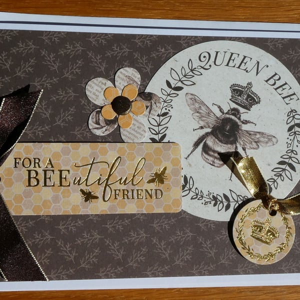 Queen Bee Birthday Card - For a BEEutiful Friend