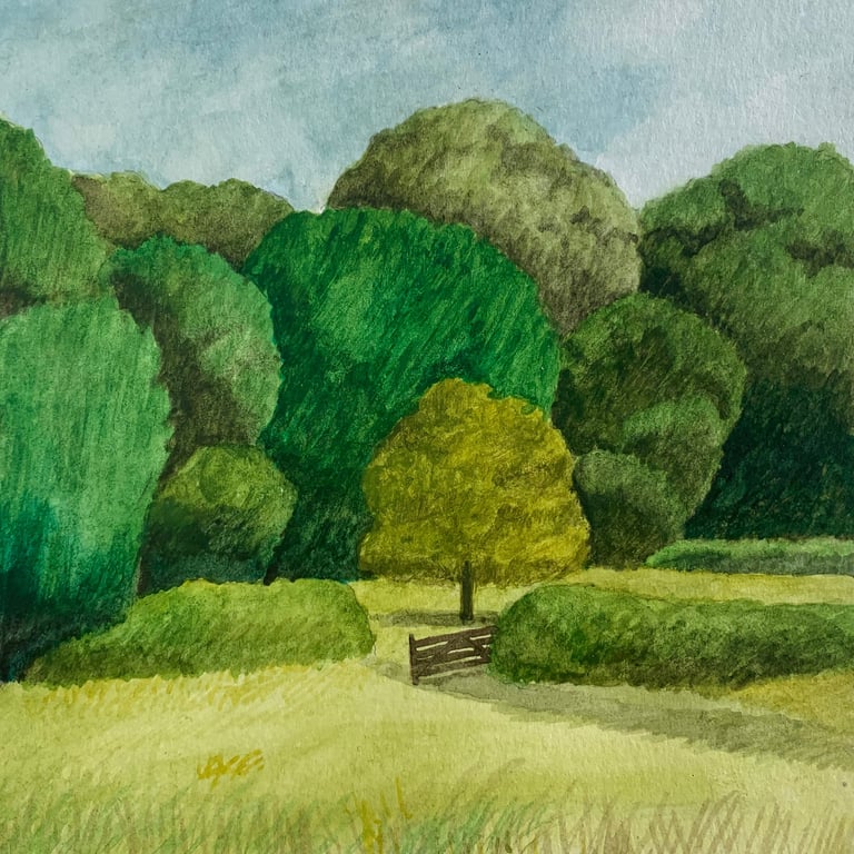 Frenchay Moor (Watercolour Painting, Landscape, Summer)