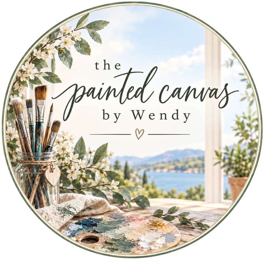 The painted canvas by Wendy