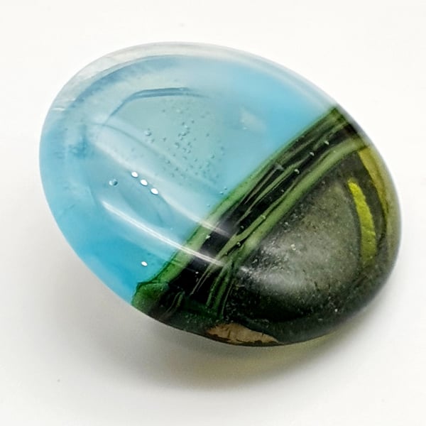 Fused Glass Landscape Brooch