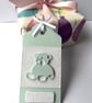 Handmade Pearl shimmer Aquamarine baby gift tags  - Image 3