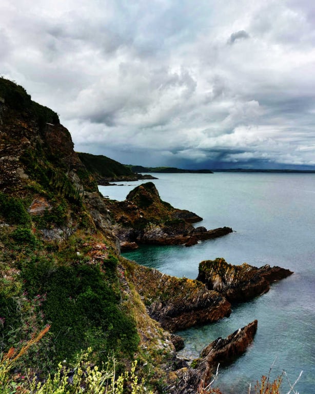 Mevagissey Coast Print, Cornwall Photo Picture, Cliffs at Mevagissey