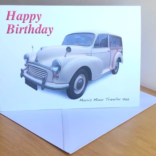 Morris Minor Traveller 1966 (Cream) - Birthday, Anniversary, Retirement or Plain