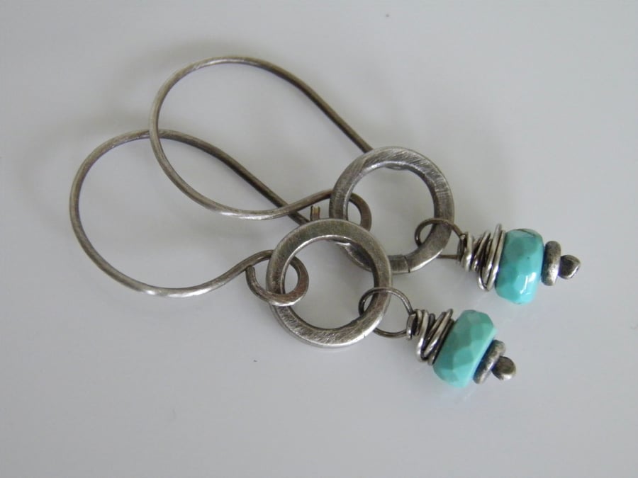 Turquoise Earrings in Sterling Silver 