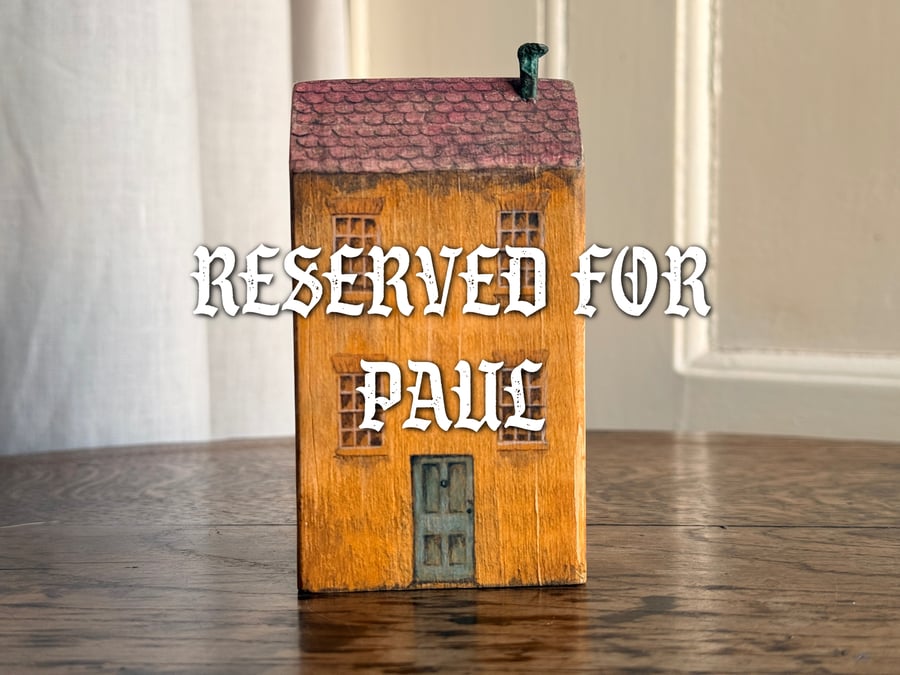 RESERVED FOR PAUL Little Wooden House with a Green Door