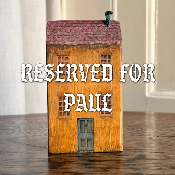 RESERVED FOR PAUL Little Wooden House with a Green Door