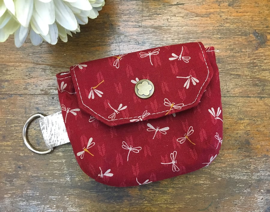 Japanese dragonfly pattern coin purse, mini pouch