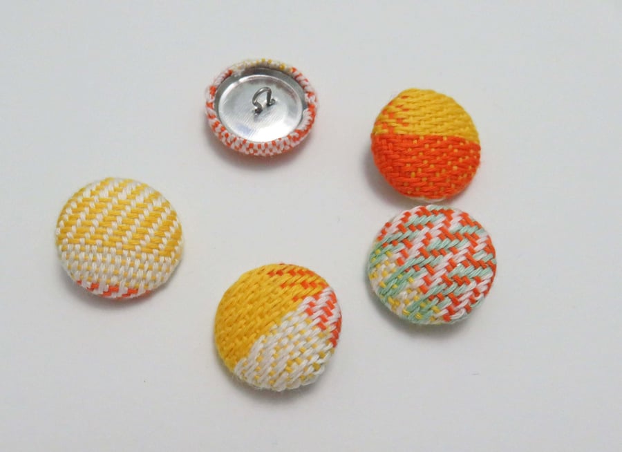 Yellow and Orange Covered Buttons 