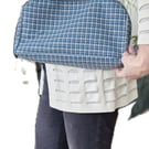 Spacious bowling bag with shoulder straps, key chain, charm tabs, zip & gusset