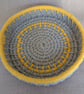 Handmade Coiled Macramé Basket - Grey & Ochre Decorative Basket - Image 3