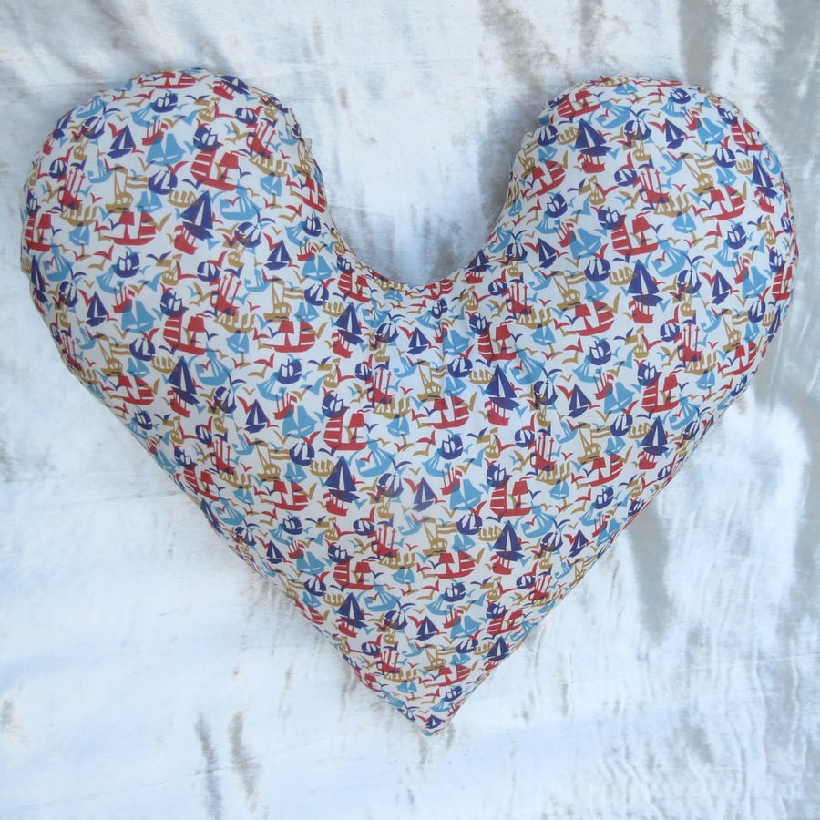 Big Heart surgery pillow.  Large mastectomy pillow.  Made from Liberty Lawn.