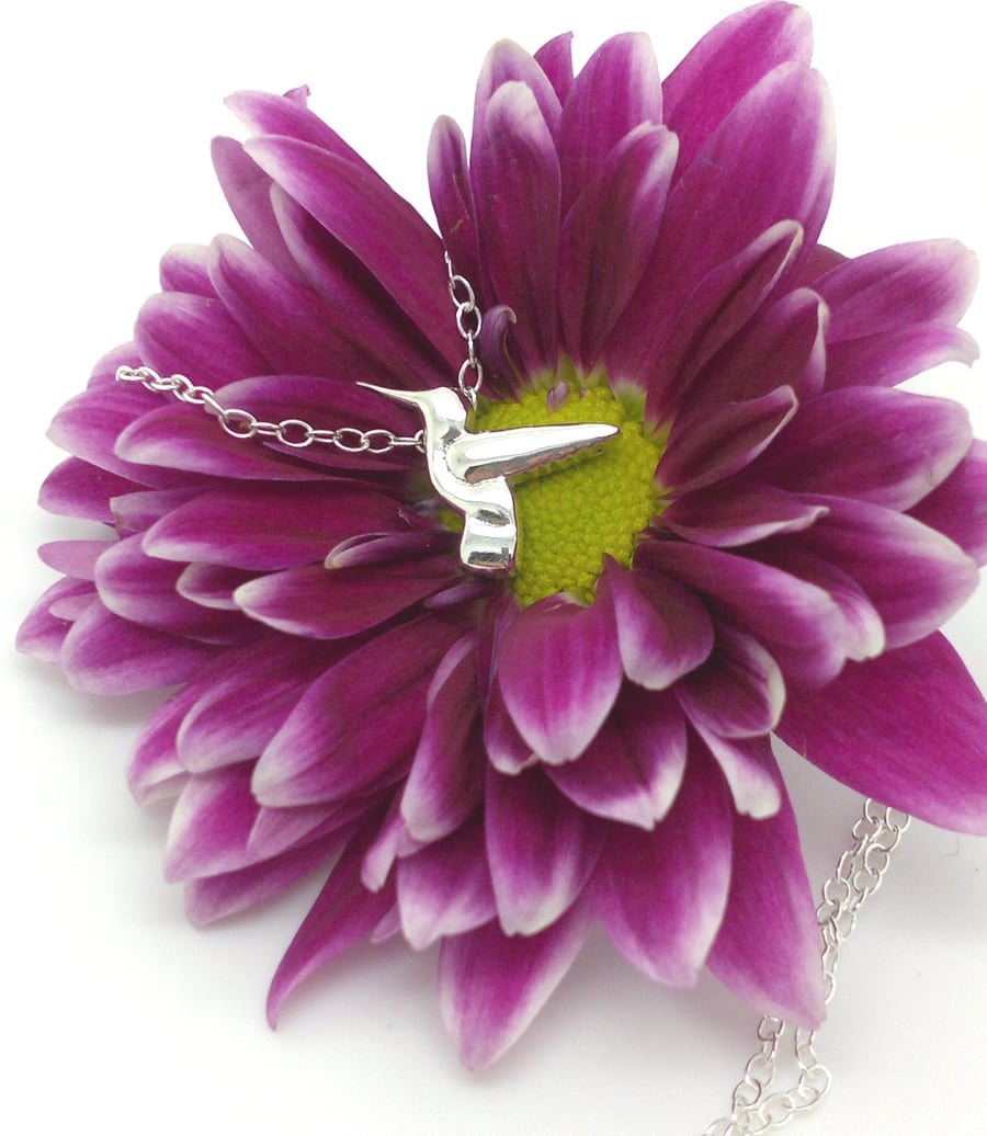 Hummingbird Necklace - Sterling Silver