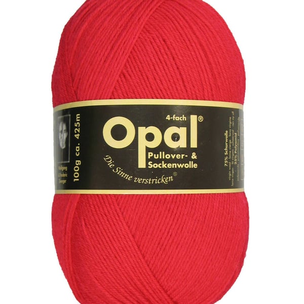 Opal - Uni Red 5180 - 4 ply Sock Yarn