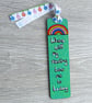 Bookmark, green, stripe design - Image 1