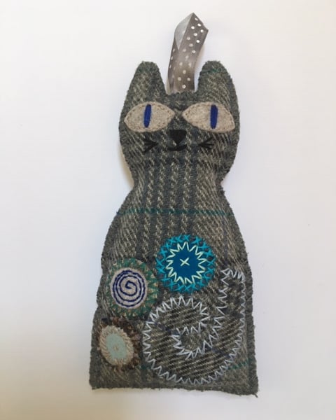 Cat shaped , Krazy Katz, dried lavender filled hanging house decoration