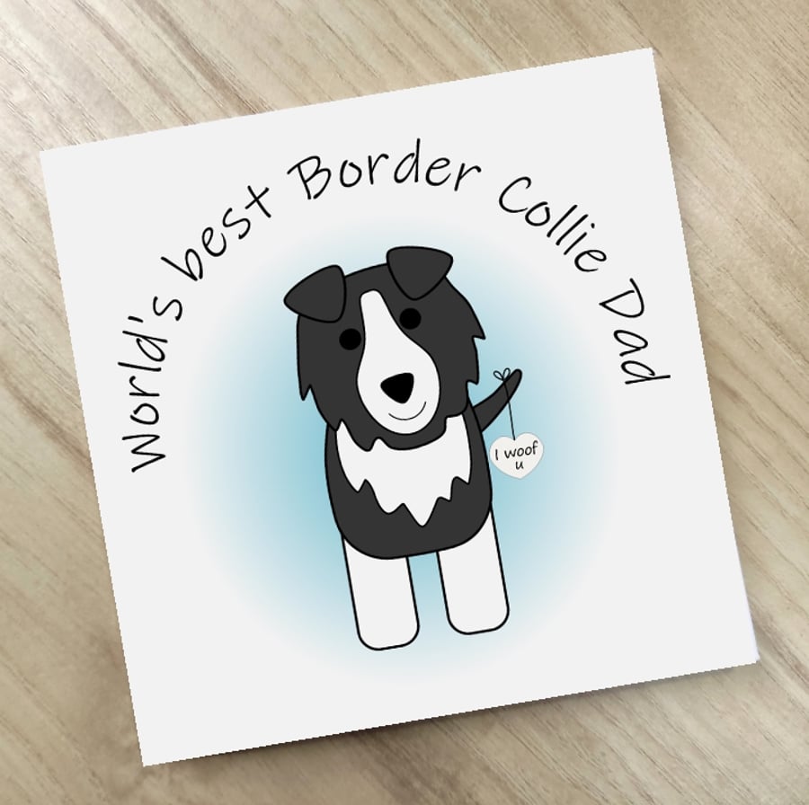 Dog Father's Day card - Border Collie Dad