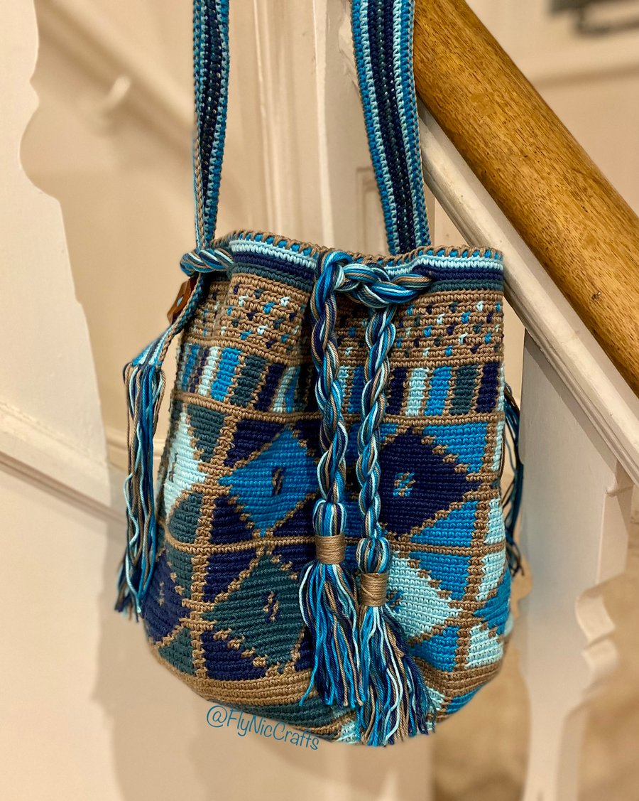 Tapestry Crochet Bucket Bag (made to order)
