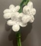 Pretty Posy white pipe cleaner three flower fridge magnet