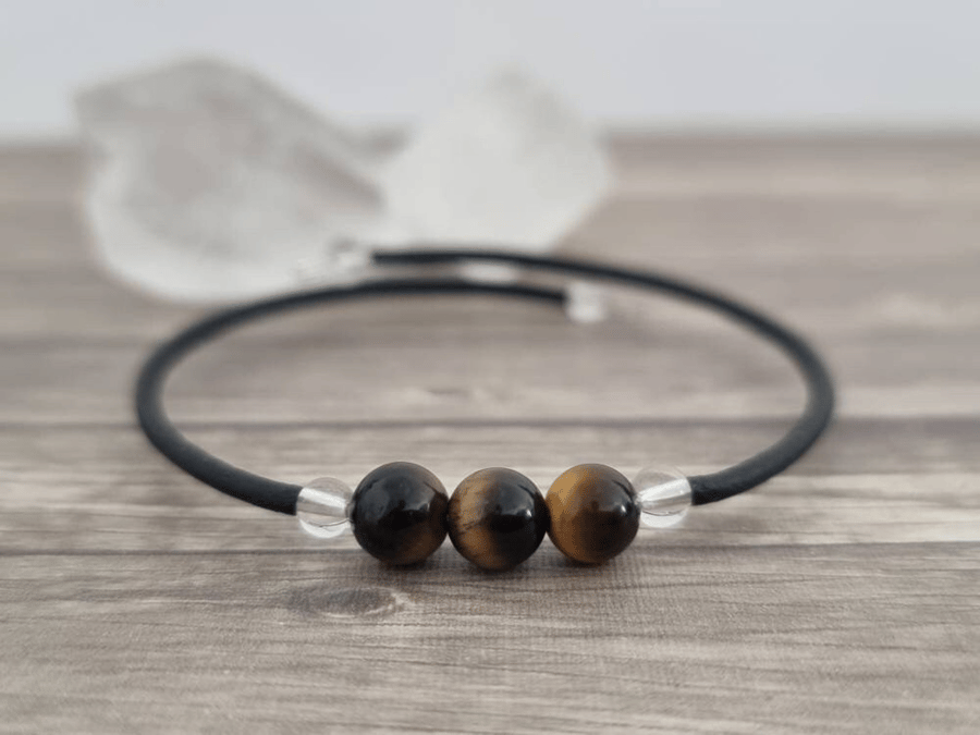 Tiger Eye Memory Wire Bracelet