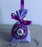 Hand Embroidered Lavender Blue Lavender Bag  - Image 3