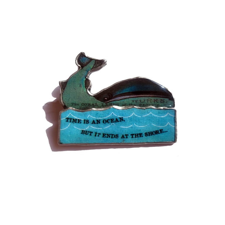 Unisex Whale and Sea Dylan Lyrics Nautical Brooch EllyMental