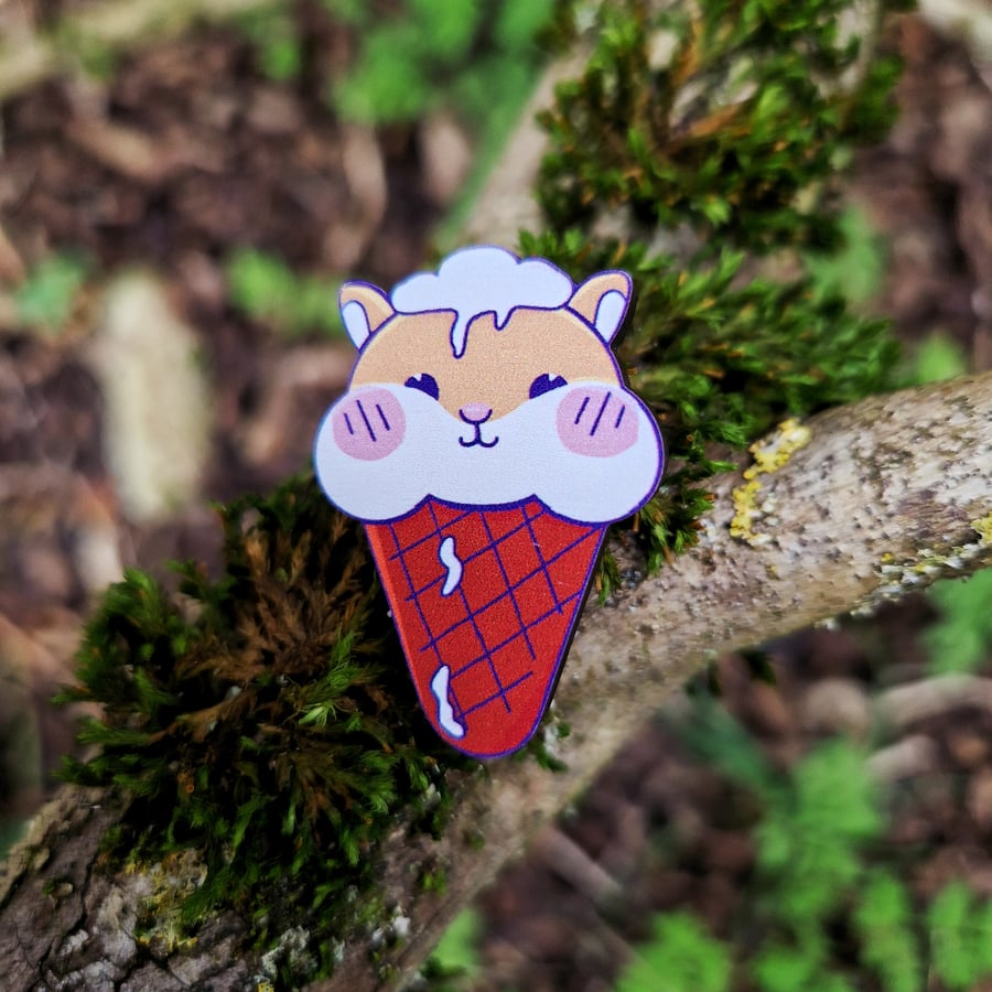 Hamster Christmas gift, Hamster pin, Hamster jewellery, Hamster birthday gift