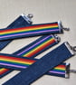 Upcycled Denim Rainbow LGBT Pride Wristband Cuff Bracelet - Free Postage - Image 10
