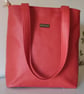 Kaczka Szwaczka handmade red shoulder bag tote bag faux leather  - Image 3