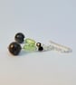 Peridot, Larvikite, Black Spinel & Silver Earrings, August Birthstone Jewellery - Image 6