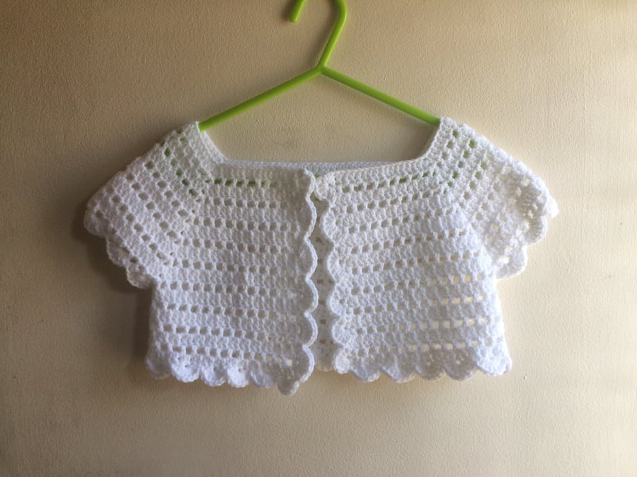 Gorgeous Crocheted Lacy Cardigan Bolero  