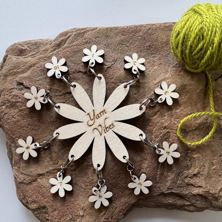 Wooden row and stitch counter 1 to 10