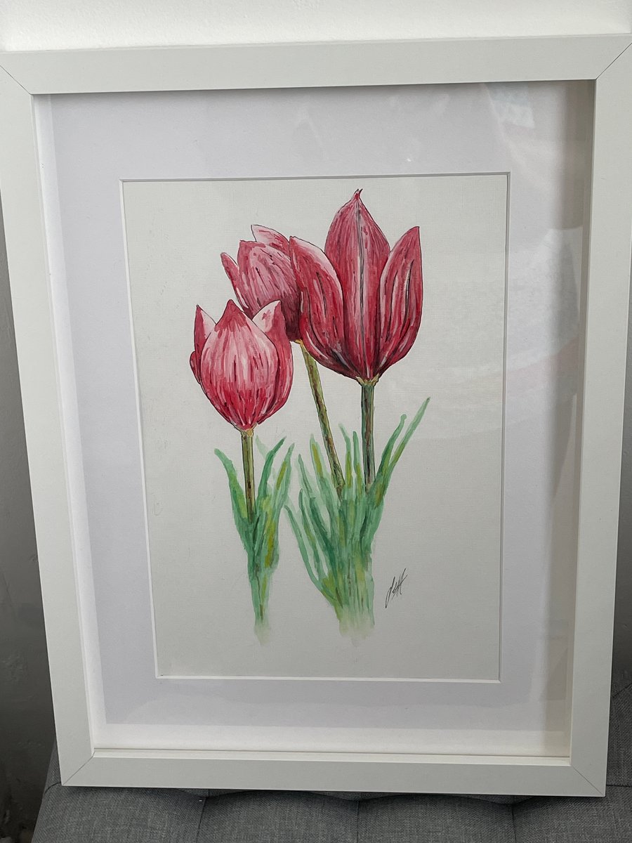 Original watercolour painting signed framed