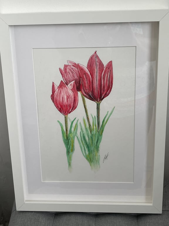 Original watercolour painting signed framed