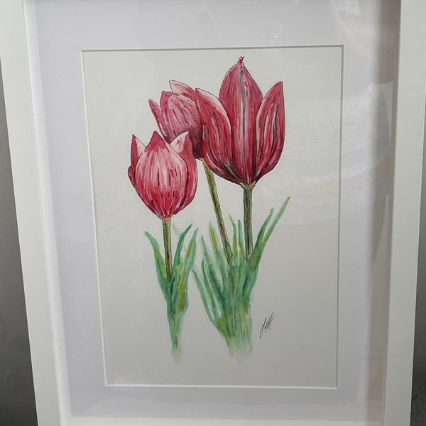 Original watercolour painting signed framed