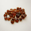 30 Amber Indian Glass Bead Mix