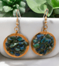 Chrysocolla Copper Geode Earrings - Free Postage - Image 4