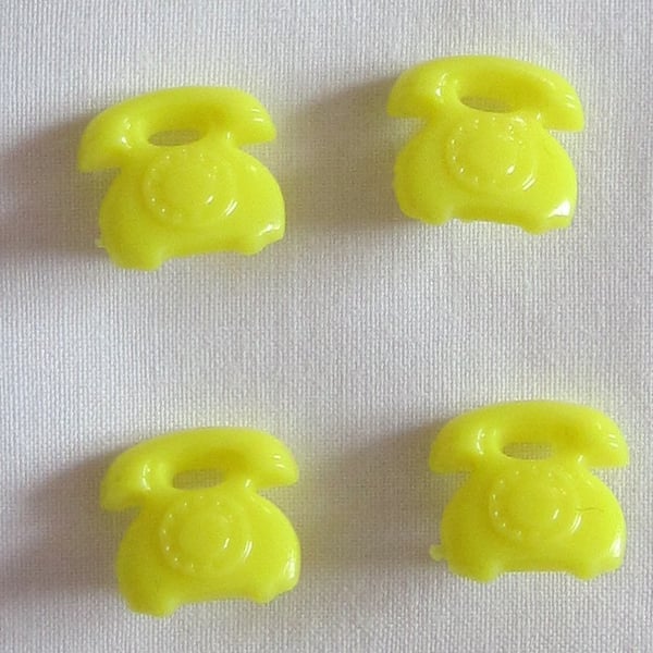 10 Yellow Telephone Buttons