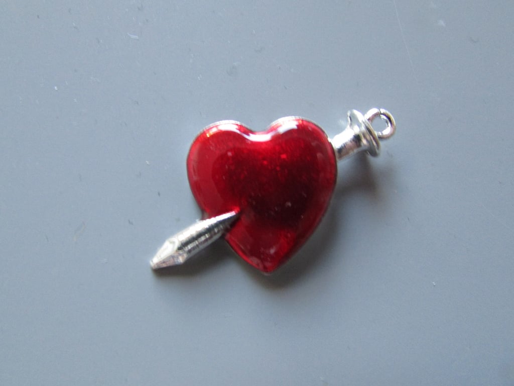 Silver Heart with Dagger Tibetan Jewellery Charm