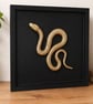 Framed Clay Snake Wall Art Gold Snake Wall Hanging Home Goth Decor  - Image 1
