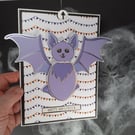 Interactive Halloween Bat Card. Handmade Halloween Card. Happy Halloween .