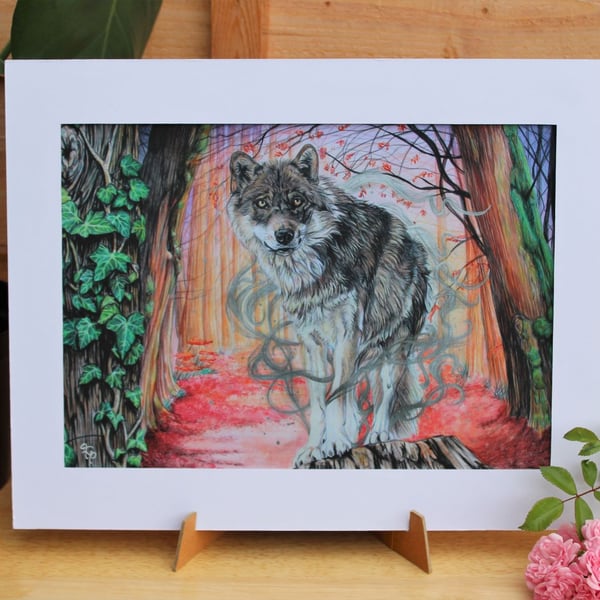 'Wulf' Art Print - Mounted - Wolf Wildlife Artwork