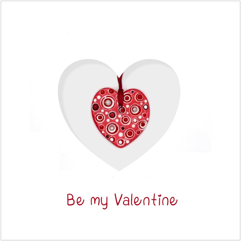 Red Valentines Ceramic Keepsake Card