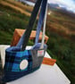 Harris Tweed patchwork shopper bag woth handmade button - Image 1