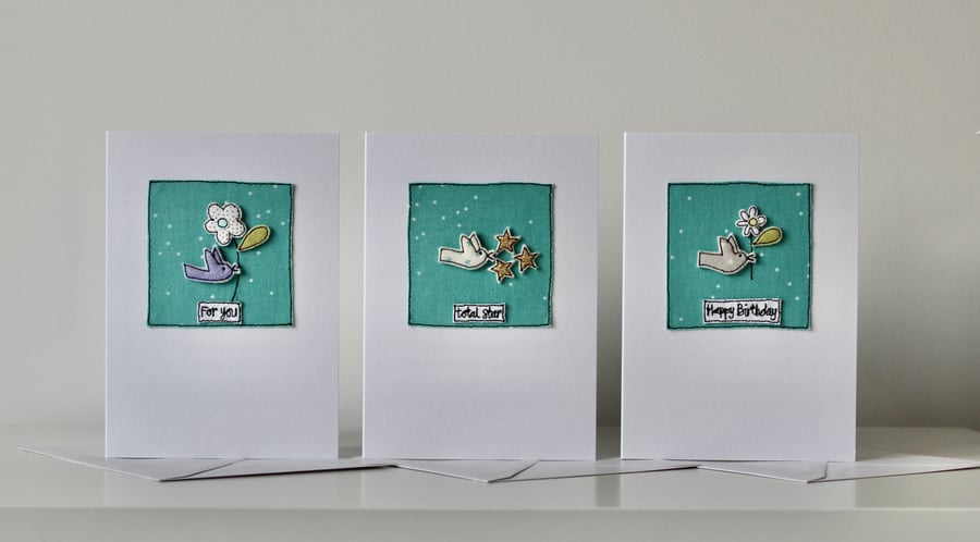 Three Birdie Handmade Cards - Collection 2