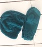 Dark Turquoise Aran Hand Knitted Hat and Mitten Set - UK Free Post - Image 1