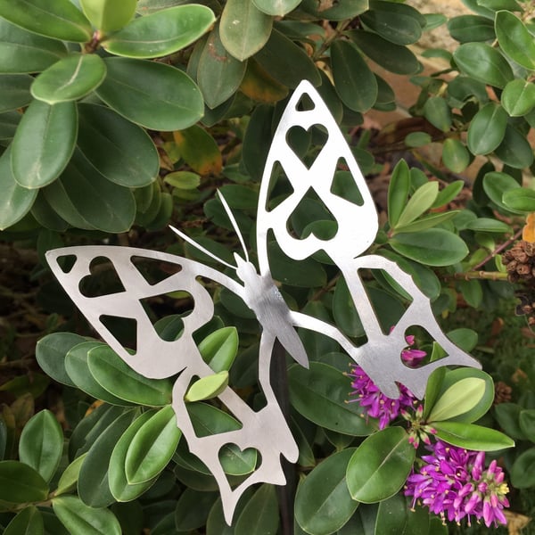 Garden Stake, Art, Steel, Butterfly, Valentine, Housewarming Gift