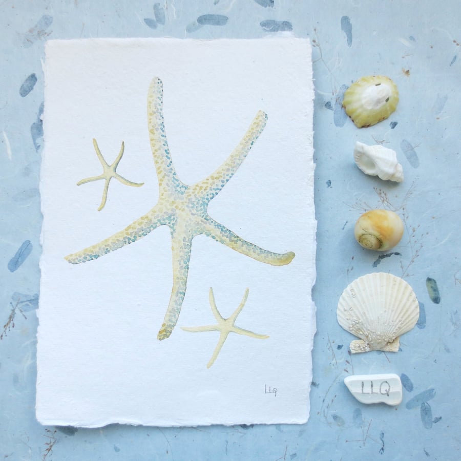 Sale Original starfish watercolour painting seaside beach collection coastal 