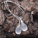 Rock crystal silver drop earrings